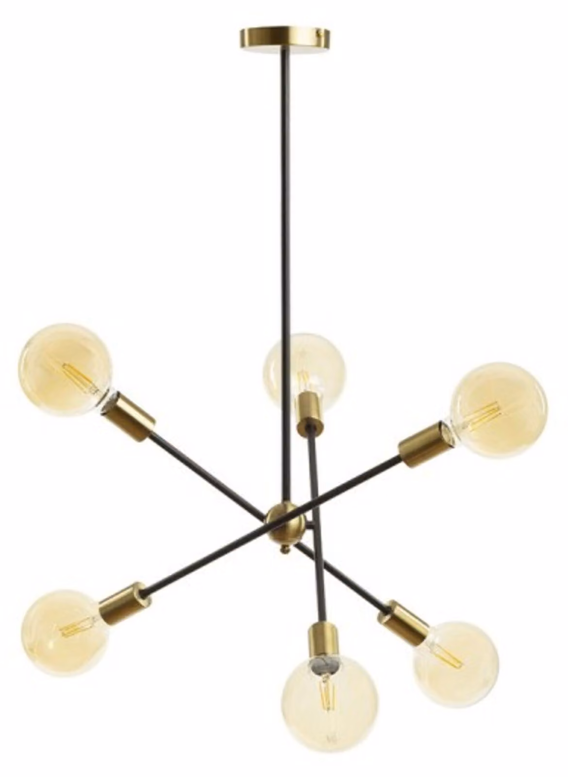 RED - DESIGN RENDL RENDL ARTEMIA Lampada da terra a 6 bracci, ottone spazzolato nero, 230 V, E27, 6 x 15 W, R14398