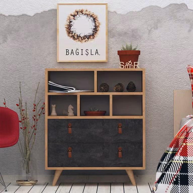Skye Decor, Marco, cassettiera, rovere, 100% pannelli truciolari rivestiti in melamina, 70 x 40 x 85,6 cm