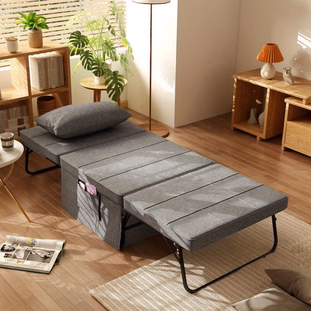 Letto pieghevole - Divano letto - Poltrona letto - Divano letto - Poggiapiedi - Materasso da 8 cm - Regolabile in 5 posizioni