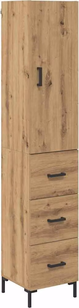 Credenza con cassetto Rovere artigianale 69,5 x 34 x 180 cm