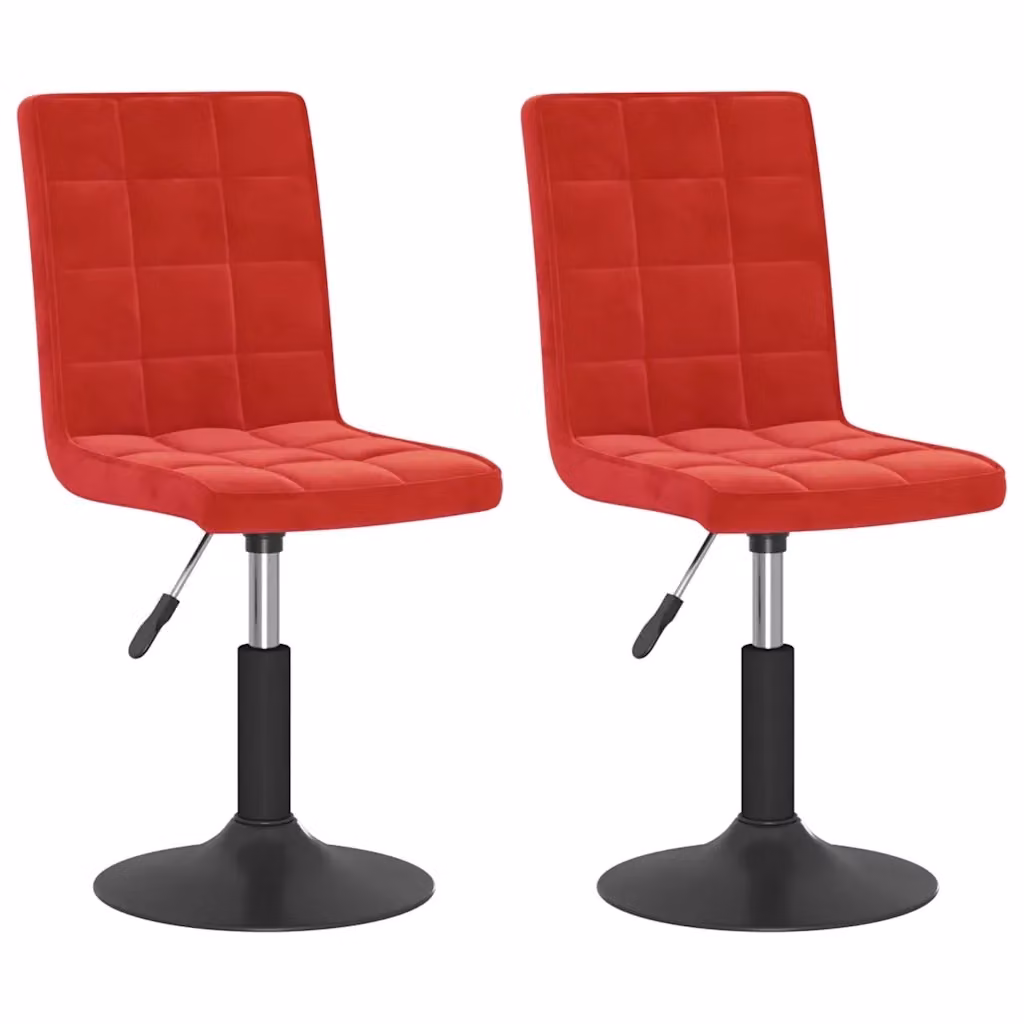 Set di 2 sedie da pranzo girevoli vidaXL in velluto rosso moderno – 2