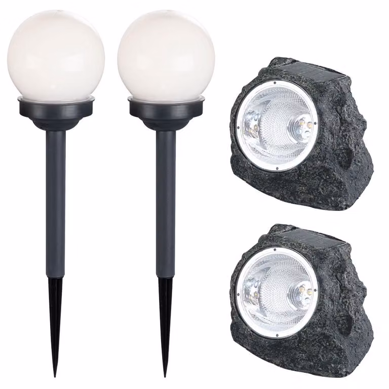 Set di 4 lampade solari a LED, disponibili in diversi modelli