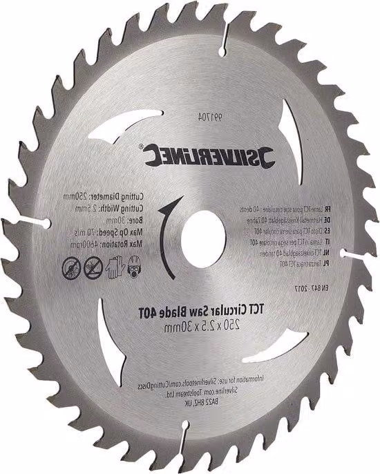 Lame per seghe circolari 250x30 mm, 40/60 denti, 2 pezzi