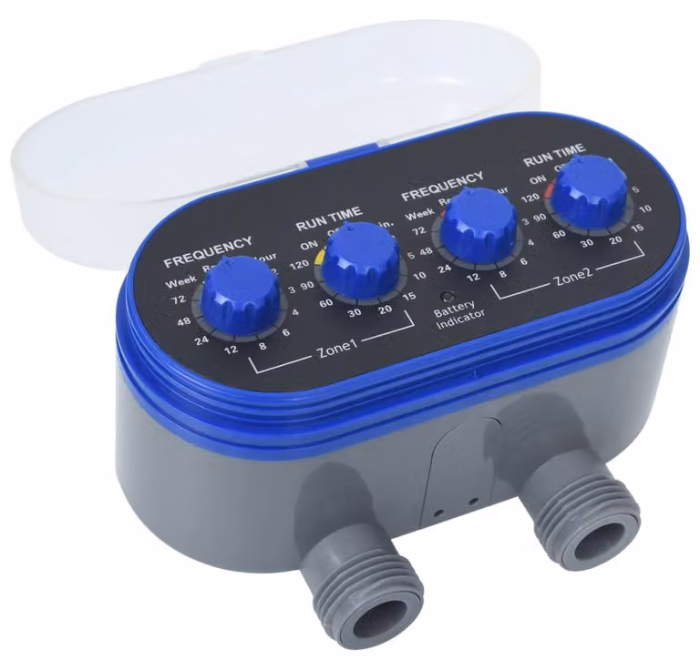 Timer per irrigazione con doppia uscita e valvole a sfera