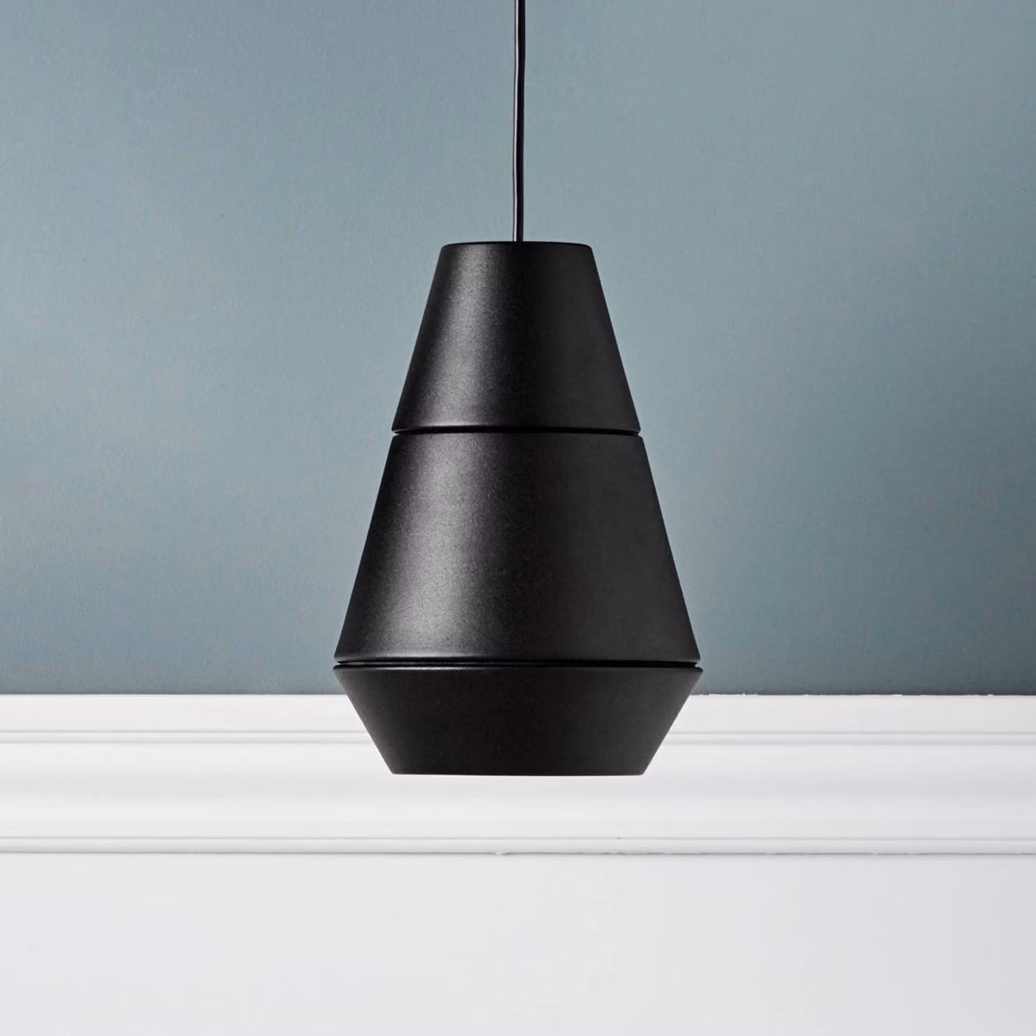 GRUPA Lampada a sospensione Ili La Lava, dimmerabile, Nero, Soggiorno / Sala da pranzo, Alluminio, Design, Lampada a sospensione