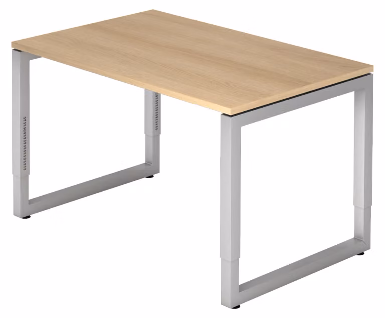 bümö Scrivania Serie-R - Struttura: argento, dimensioni: 120 x 80 cm, decorazione: rovere