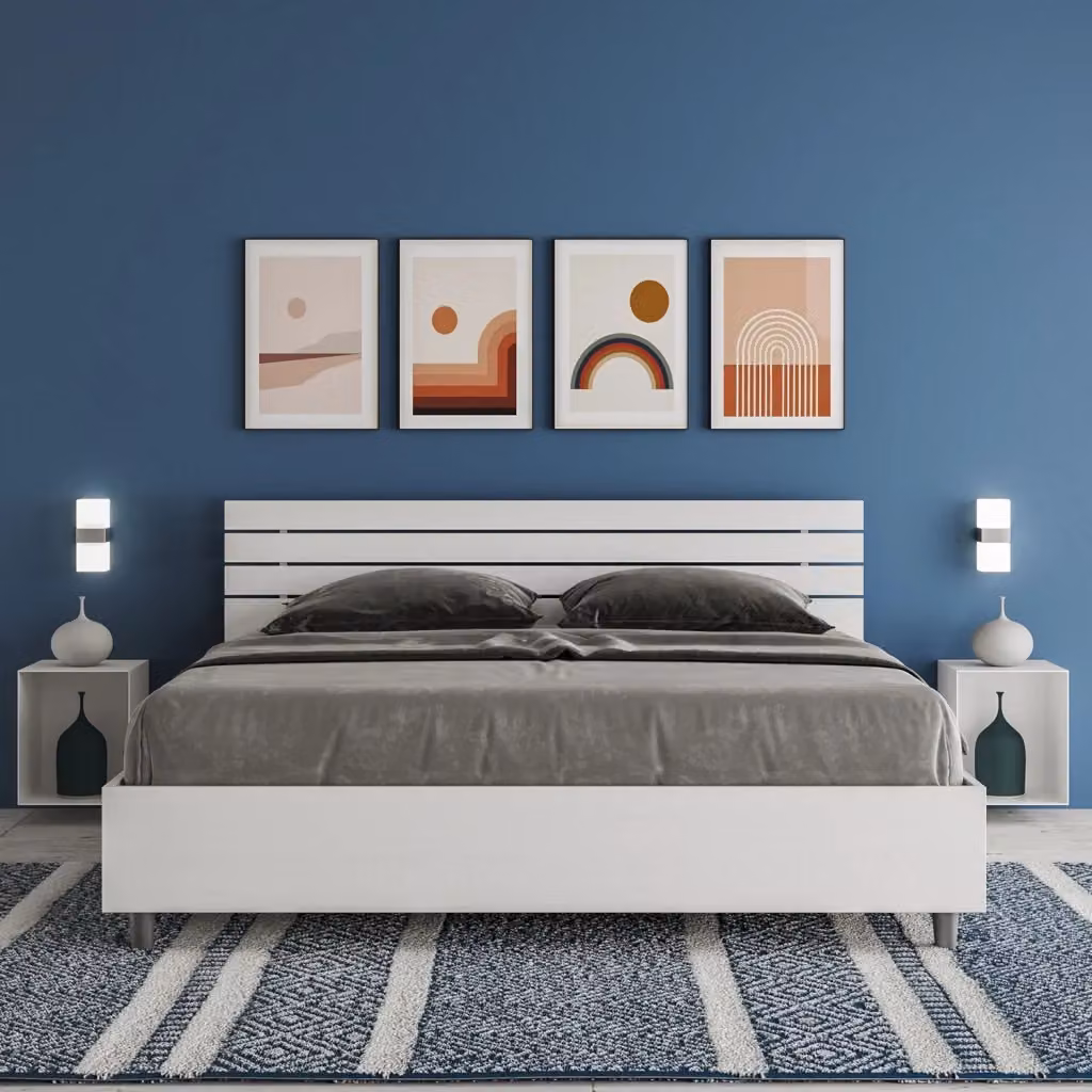 Letto Matrimoniale Ankel con Contenitore e Rete a Doghe Bianco Frassino L/P/H: 160 x 200 x 90 cm – 2