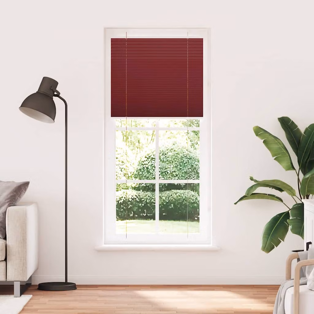 vidaXL Tenda Plissettata Rosso Bordeaux 90x200 cm Larghezza Tessuto