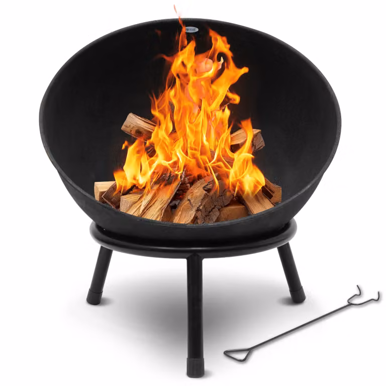 HEAT Cesto antincendio su gambe Kappa Black Ø56 cm