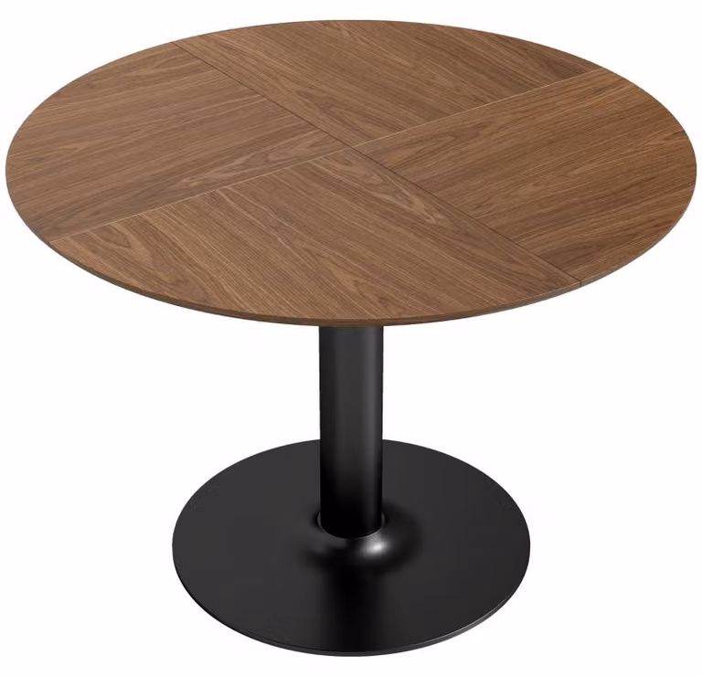 Tavolo rotondo Moonbite, ideale per 6 persone, diametro 110 cm, base circolare di diametro 64,5 cm con piedini antiscivolo, realizzato in MDF di classe E1 con finitura effetto legno, capacità di carico fino a 30 kg, materiali: legno e metallo, colore: mar