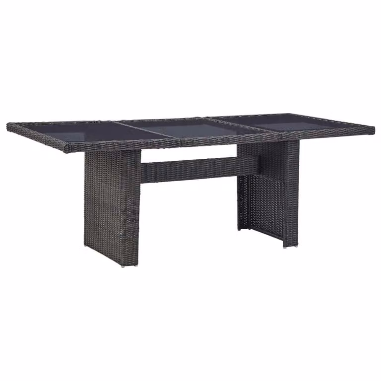 Maison Exclusive - Tavolo da pranzo da giardino nero 200x100x74 cm in vetro e rattan sintetico