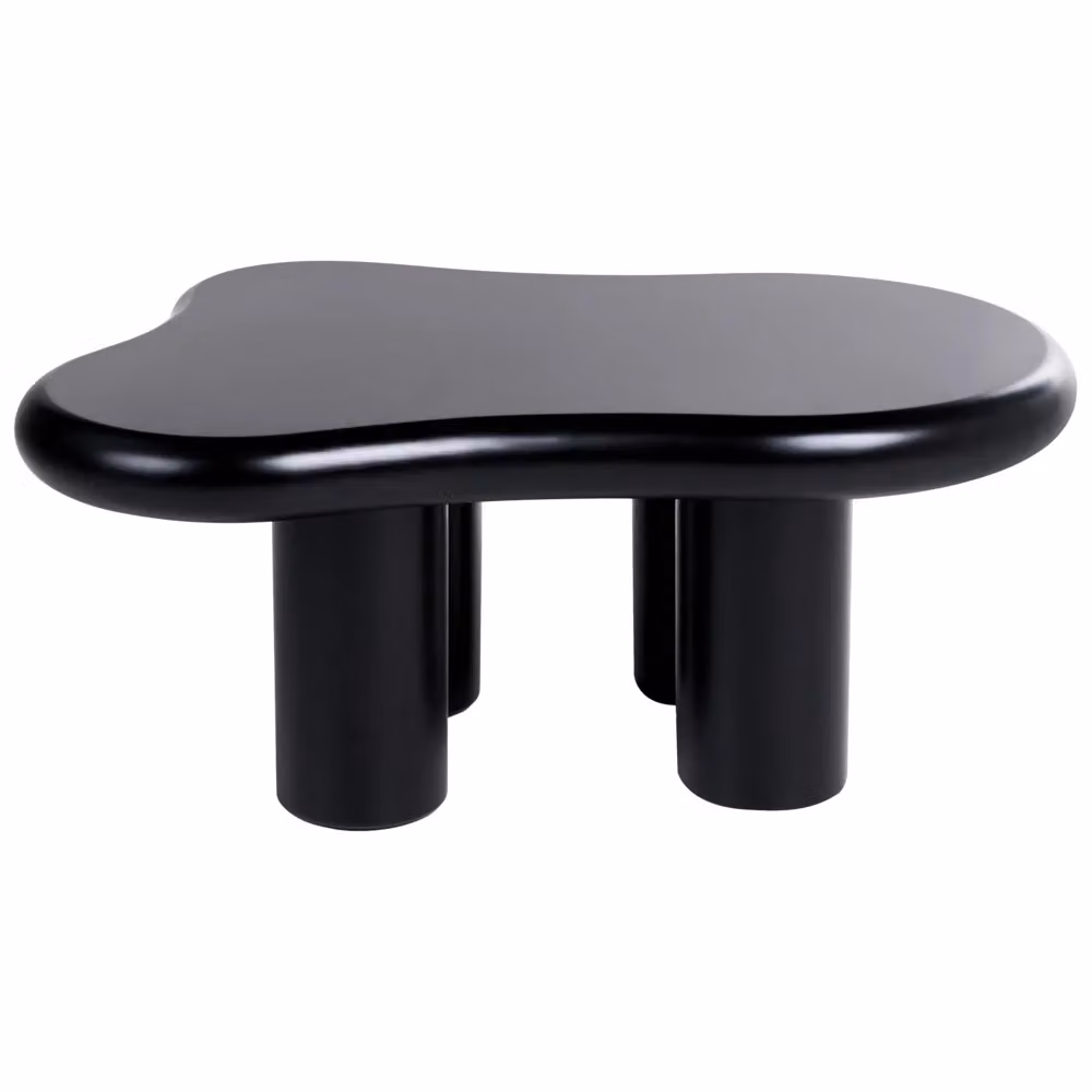 Tavolino da caffè Beliani Nero con piano ovale in MDF e gambe in PVC per soggiorno moderno e minimalista L: 100 cm, P: 70 cm, H: 40 cm – 2