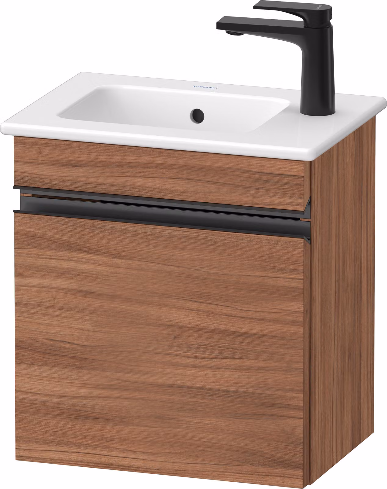 Duravit Sivida bâti-support pour lavabo, charnières à gauche, poignée encastrée noir diamant mat, 400x287x443mm, pour ME by Starck, SV4642LBD790000, SV4642LBD790000