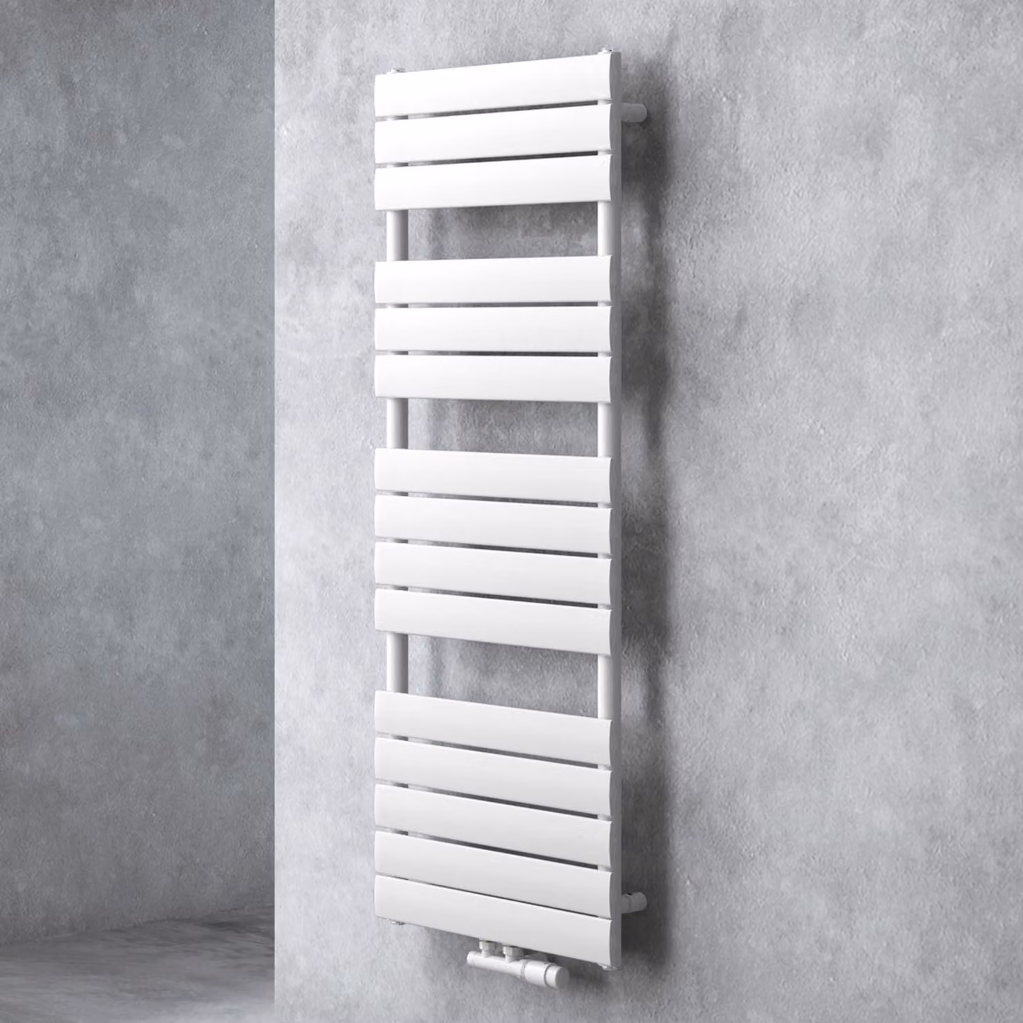 doporro Scaldasalviette 140x60cm, Radiatore Piatto Termoarredo da Bagno Riscaldamento da Acqua Calda Portasciugamani in Acciaio, Bianco