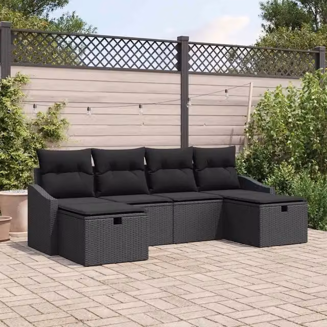 Set Divano da Giardino 6 pz polyrattan 3359322