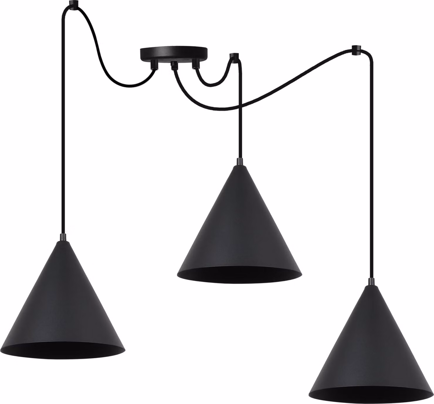 Lampada a sospensione Spider Soho nero 3 luci 25cm E27
