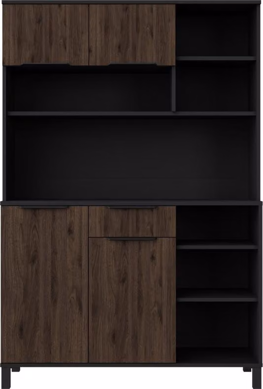 Credenza da cucina TOVA - noce okapi / nero