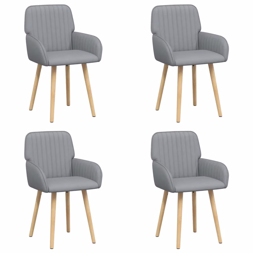 Set di 4 sedie da pranzo moderne vidaXL in tessuto grigio, L: 56,5 cm, P: 50 cm, H: 87,5 cm – 2