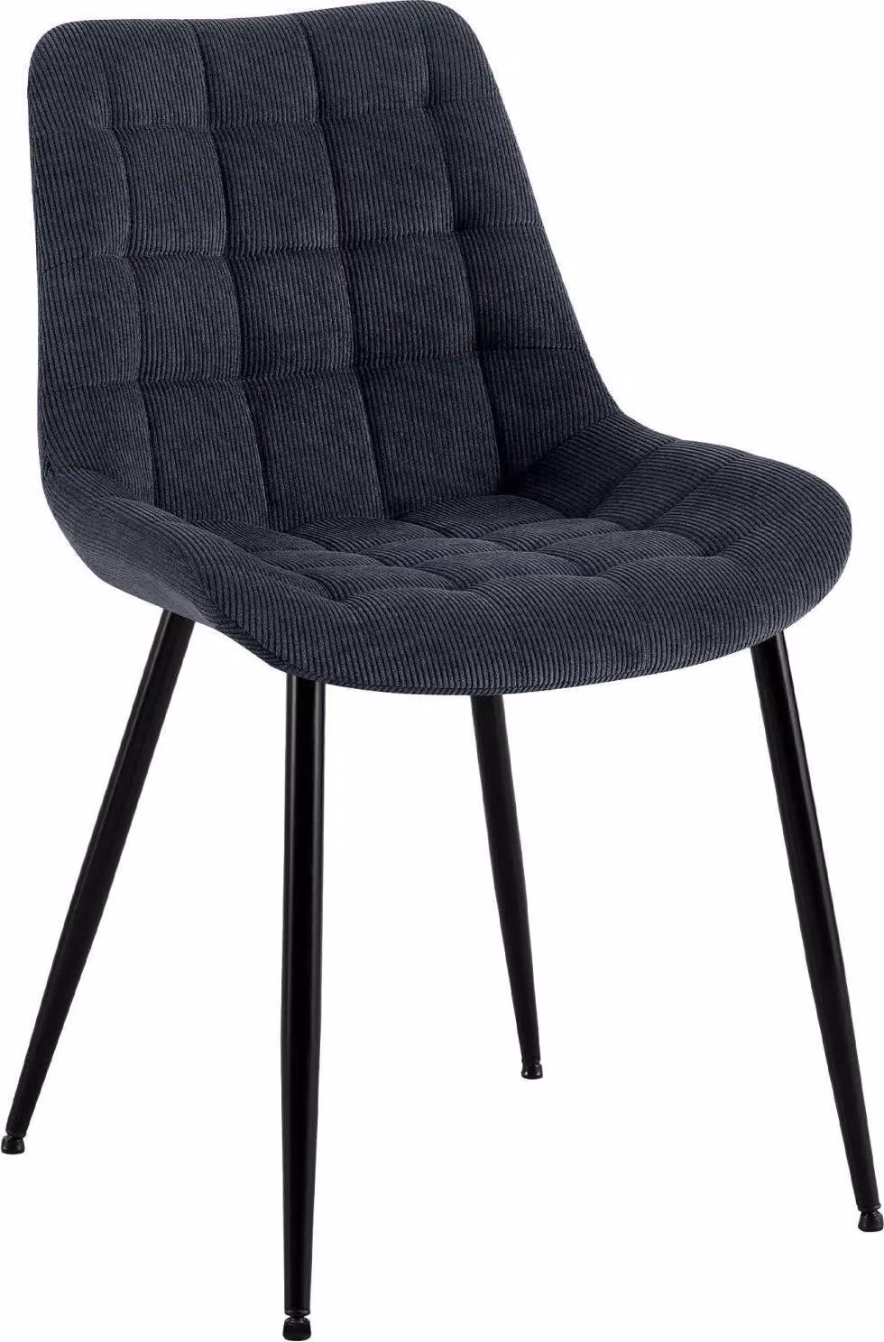 Sedia da pranzo in tessuto a coste - sedia da cucina - elevato comfort di seduta - elegante motivo a scacchiera