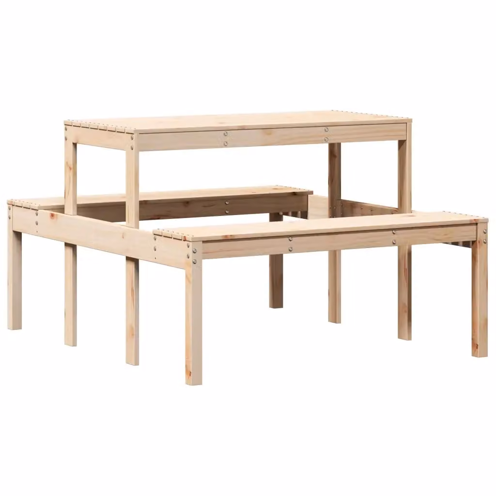 Tavolo da picnic rettangolare vidaXL in legno di pino beige L/P/H: 110 x 134 x 75 cm – 2