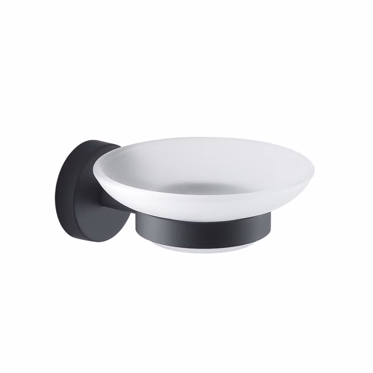 Portasapone da muro in acciaio inox e Cromall 2311 Gedy serie EROS Nero Matt
