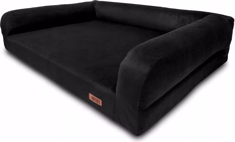 Letto per cani di grossa taglia, divano ortopedico nero, Labrador, HUGGY DOGGY XXL