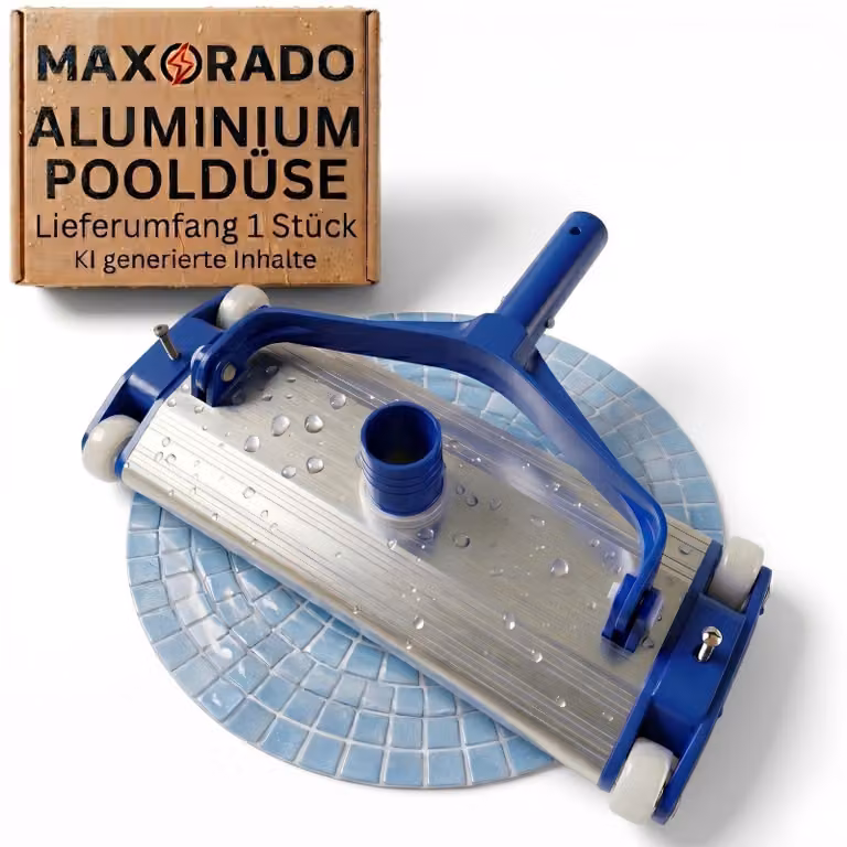 Spazzola per piscina professionale da 35 cm, extra pesante, con attacco di aspirazione da 38 mm in alluminio e 4 ruote; spazzola pesante per aspiratore da fondo, aspiratore da fondo per piscine fuori terra, piscine interrate e piscine in generale, compati