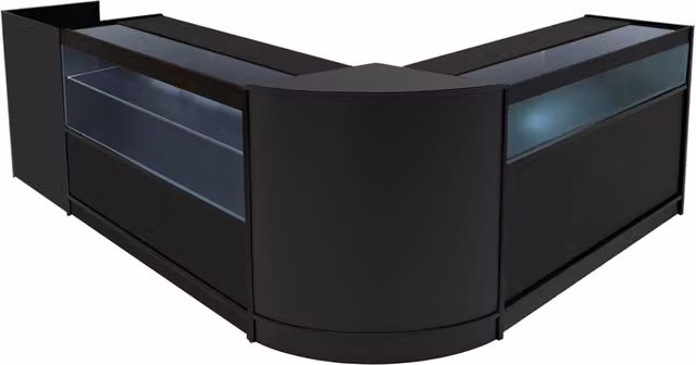 Set di Banconi Gravity LED Neri Monster Shop con Vetrina e Serratura L/P/H: 120 x 60 x 90 cm