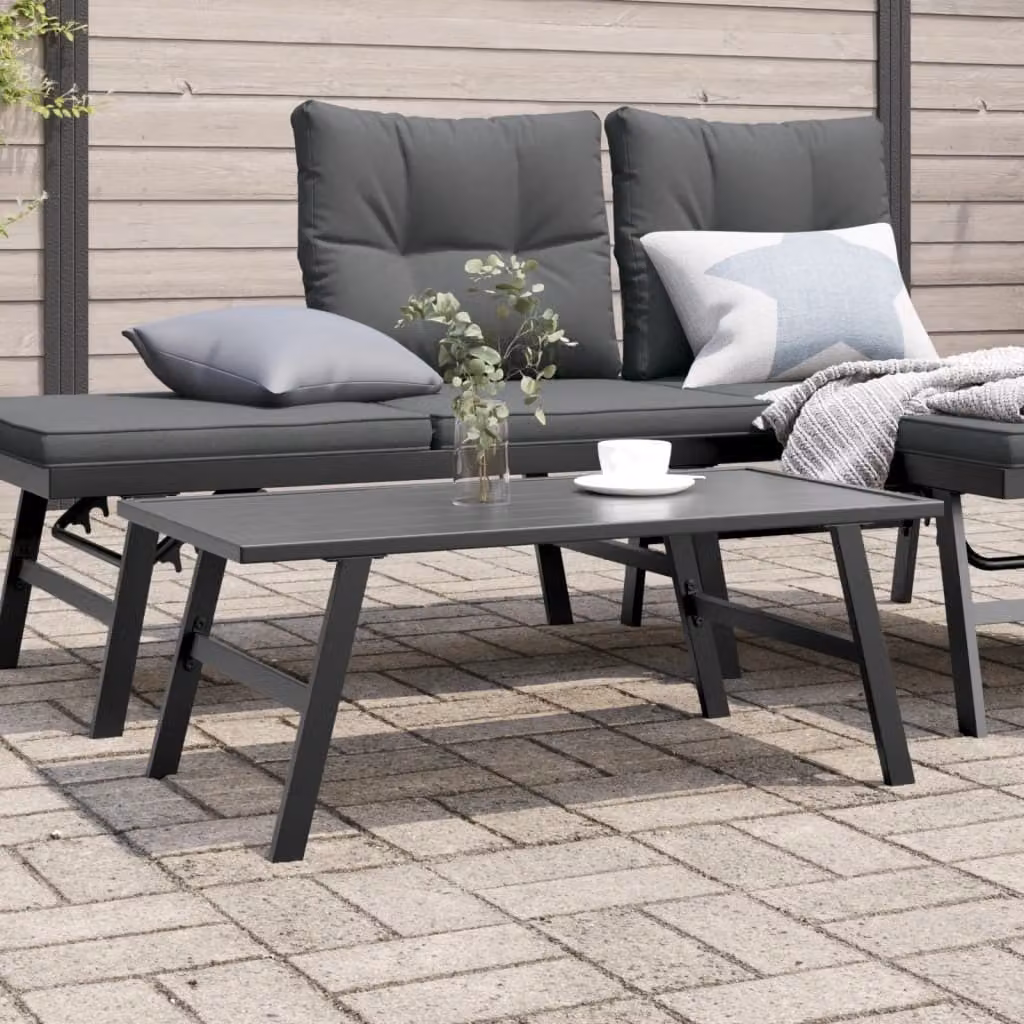 Maison Exclusive - Tavolino da giardino nero 90x45x35 cm Acciaio verniciato a polvere
