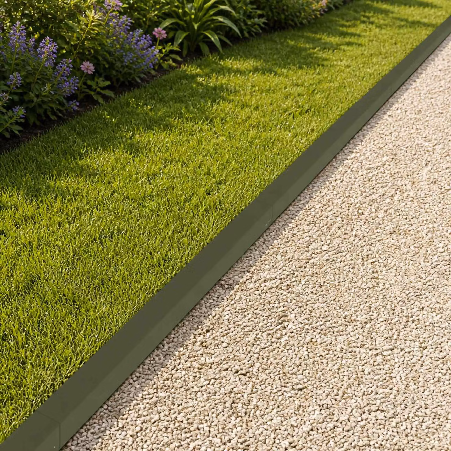 Set di 10 profili di copertura per giardino vidaXL in acciaio, disponibili in verde o antracite, L 100 x P 6 x H 5 cm