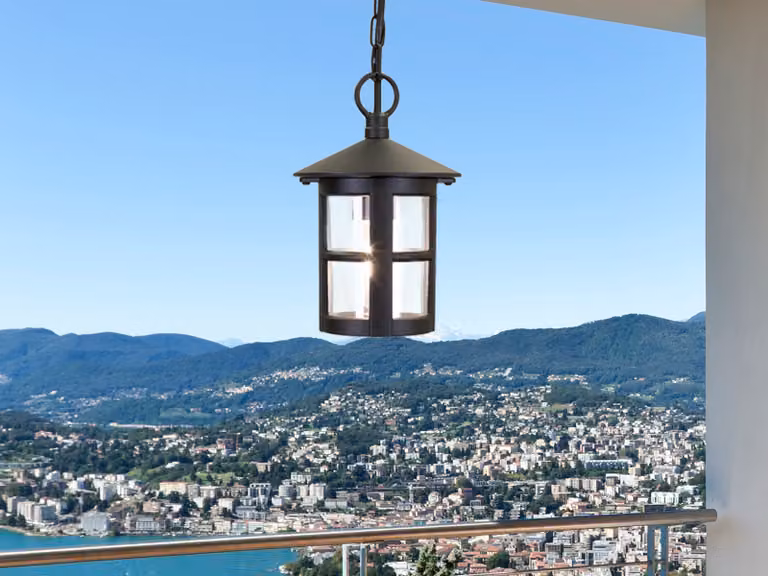 Lampada a sospensione per esterni Hereford 1xE27 nero Elstead BL21B-BLACK