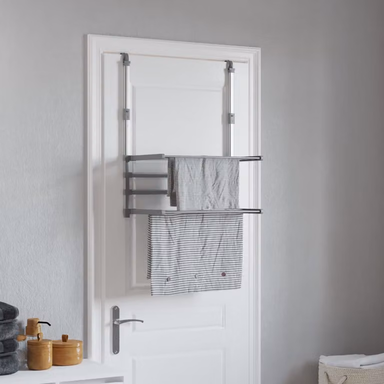 Stendino per balcone pieghevole vidaXL in alluminio argento L/P/H: 54 x 25 x 42 cm