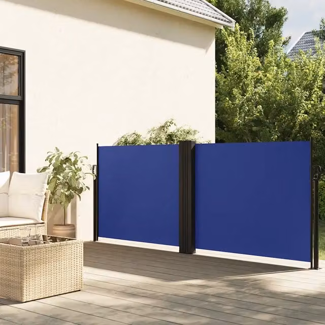 Tenda da sole laterale retrattile Videx in poliestere e acciaio, colore blu, L: 1000 cm, H: 100 cm