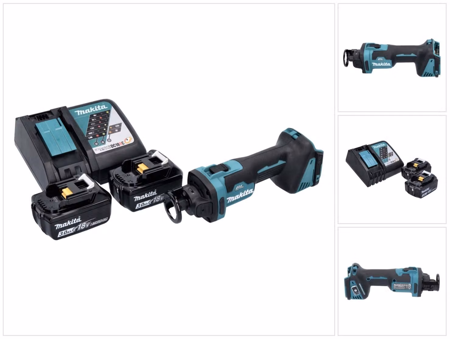 Fresa rotante a batteria Makita DCO 181 RF 18 V 32000 rpm brushless + 2x batteria ricaricabile 3,0 Ah + caricabatterie
