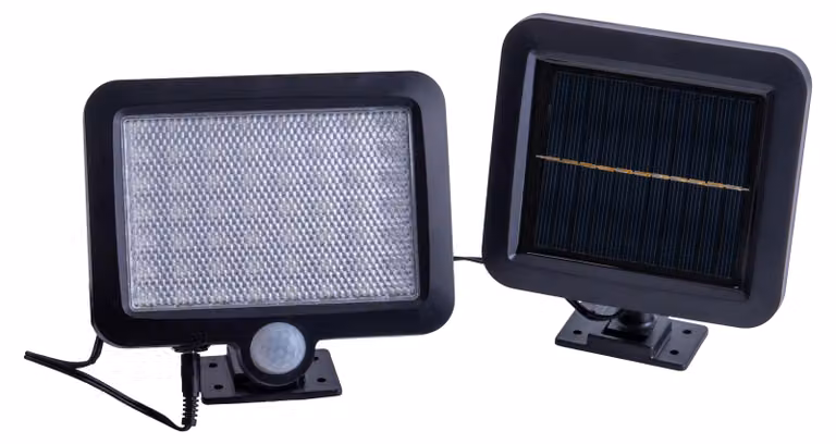 Luce solare a LED, faretto da esterno, IP44, nero, sensore