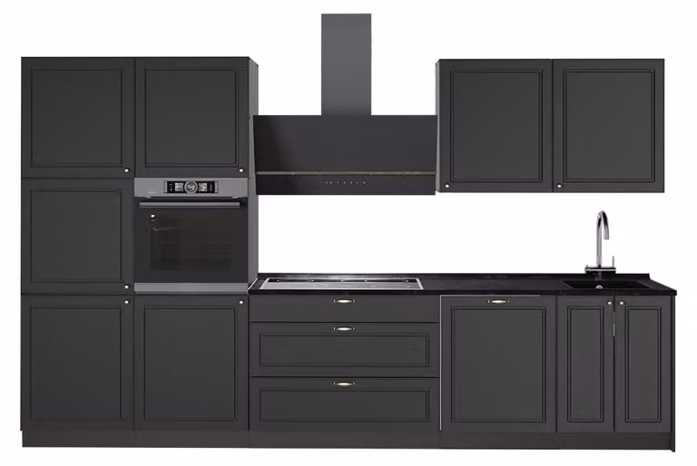 Cucina componibile Vicco Fame-Line Oro-antracite rustico/Antracite 340 cm senza piano di lavoro, Model 64548
