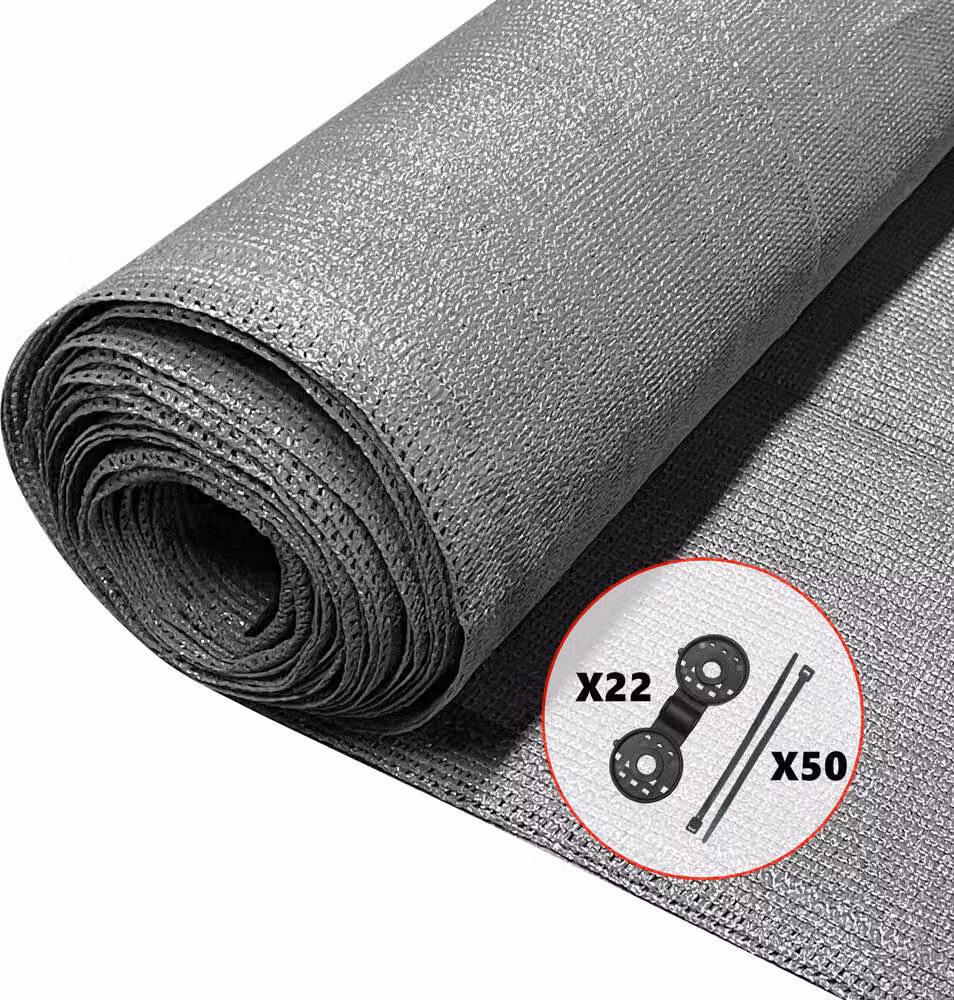 VOUNOT® Schermo di recinzione 1,5×10 m, schermo di protezione 150 g/m² HDPE, grigio