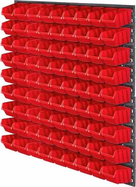 Pannello portautensili KADAX da parete per officina, 78x78 cm, 81 scomparti, ideale per officina e garage.