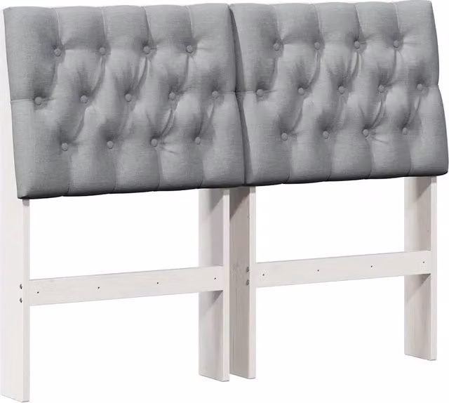 Testata imbottita moderna in pino massello Grigio, L: 120 cm