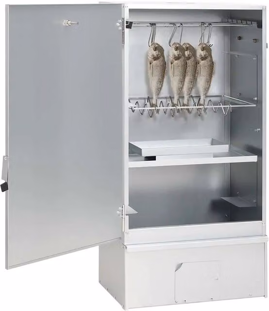 Forno Affumicatore BBQ Generatore Fumo Freddo in Acciaio Zincato e Acciaio Inox Colore Argento con Termometro CFW1671623