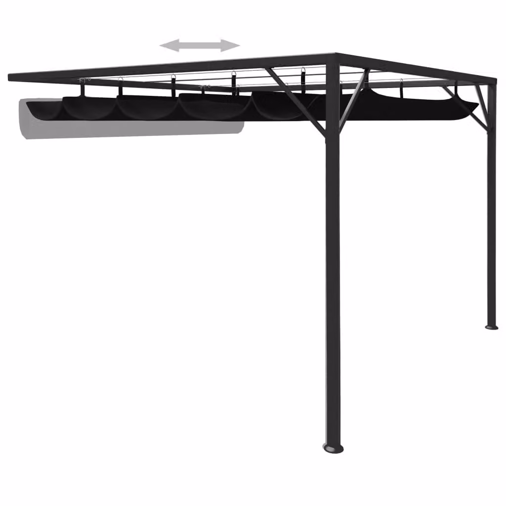 vidaXL Copertura per patio con tetto retrattile 3x3 m antracite