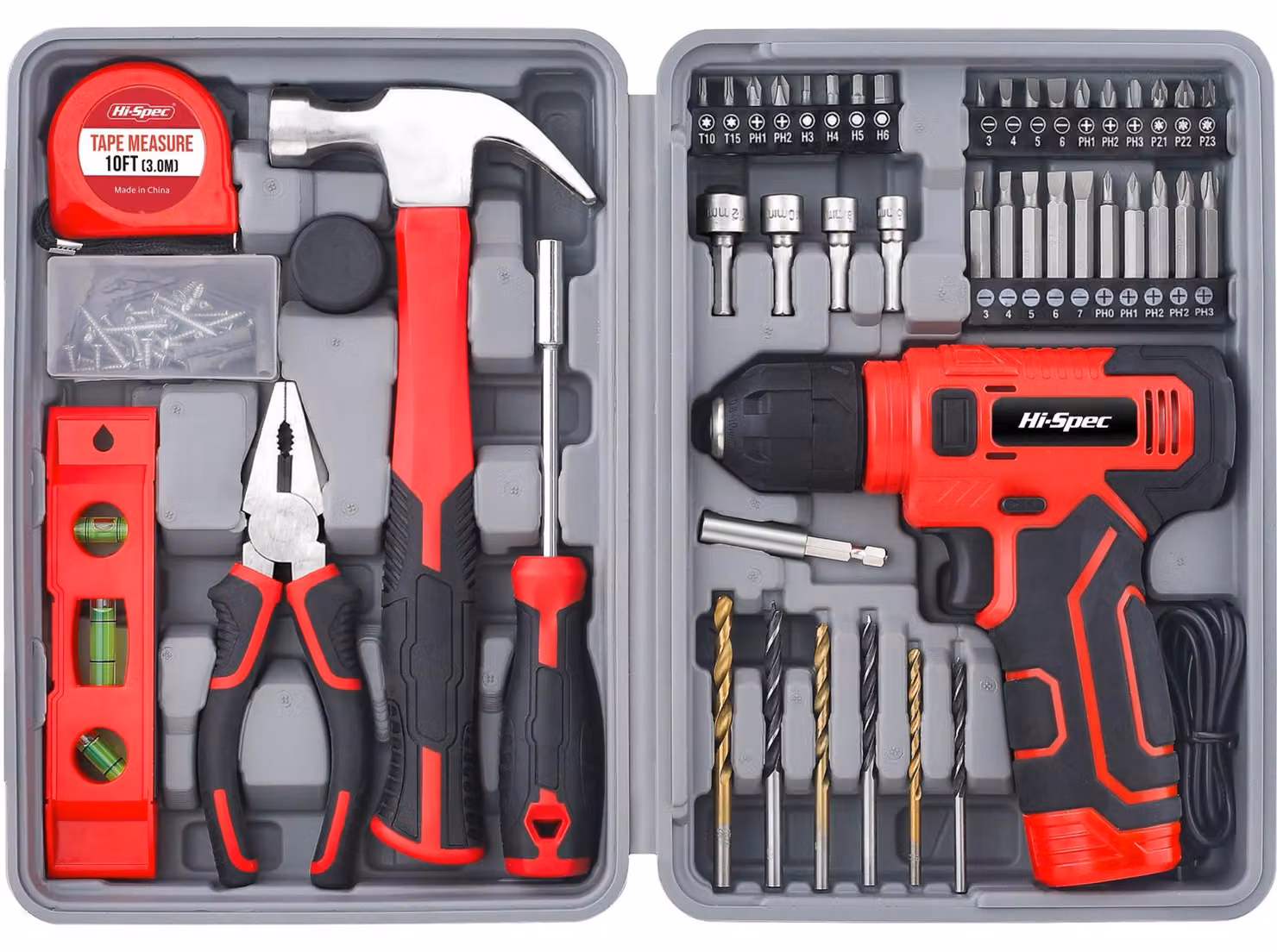 Set di avvitatore a batteria da 8V per foratura, avvitatura e lavori di bricolage, colore rosso