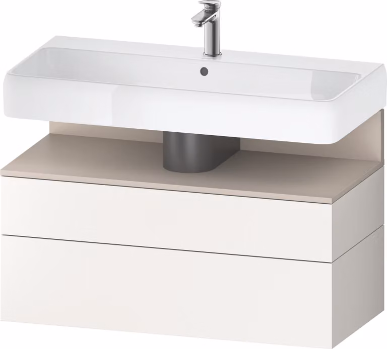 Duravit Collection One Meuble sous-lavabo, 1 tiroir et 1 tiroir, 990x470x590mm, en niche Taupe Matt, QA4395091840010, QA4395091840010