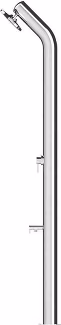 Doccia da Giardino con Miscelatore e Lavapiedi ATI Docce UNI-1M in Inox Anodizzato Argento