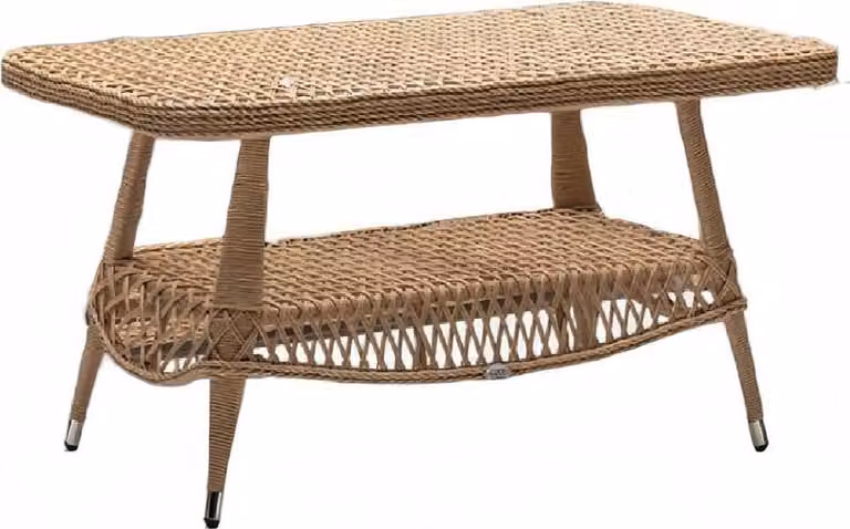Couchtisch Luxus Braun Moderner Tisch Design Kaffeetisch Rattan Beistell