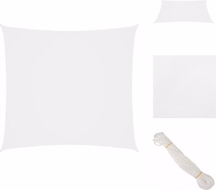 vidaXL Tenda da sole in tessuto Oxford quadrata 4,5x4,5 m Bianco - Ombrelloni e tende da sole