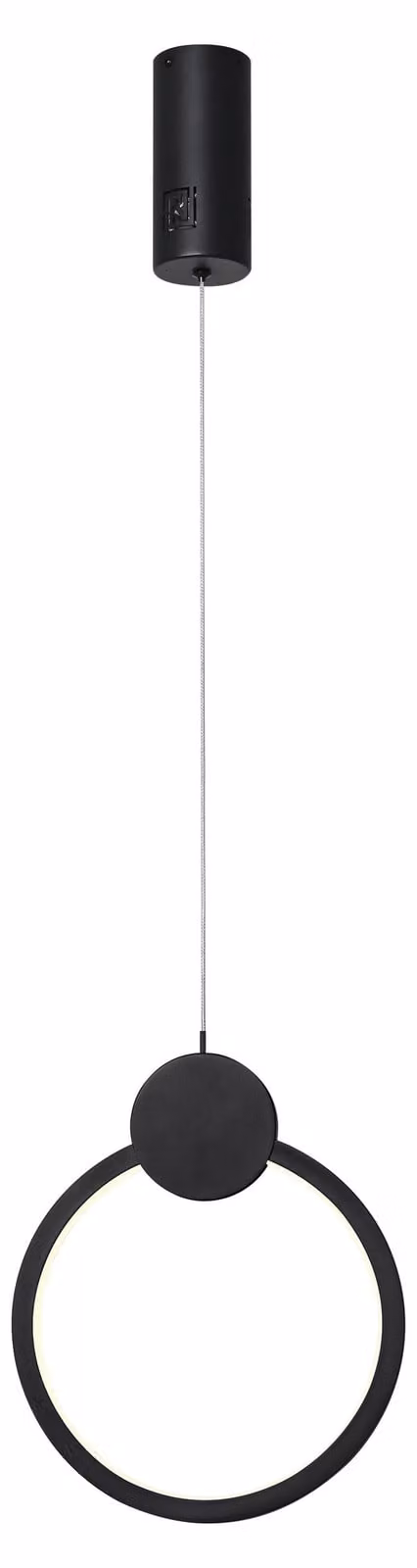 IMMAX NEO LITE OVALE SMART lampada a sospensione nera 26cm 18W con supporto BEACON, Wi-Fi, TUYA