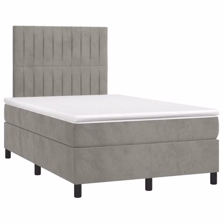 Maison Exclusive - Giroletto a Molle con Materasso Grigio Chiaro 120x190cm Velluto