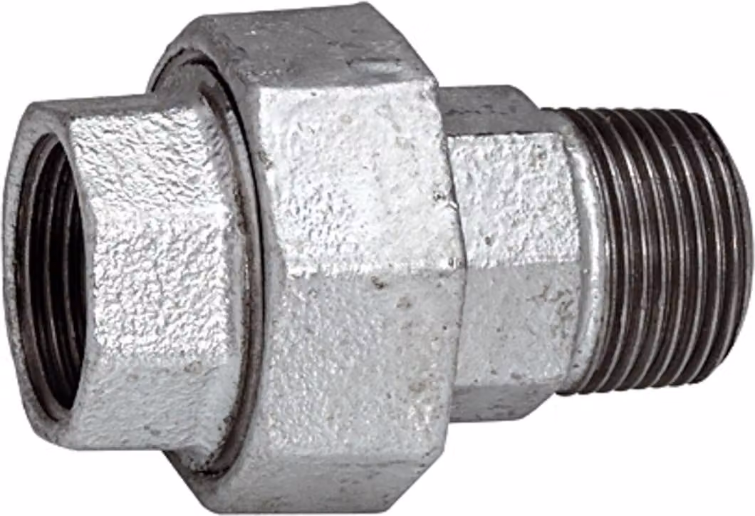 Raccordo Riegler 341, femmina/maschio, Rp/R 1/4, ghisa malleabile nera, zincato a caldo.