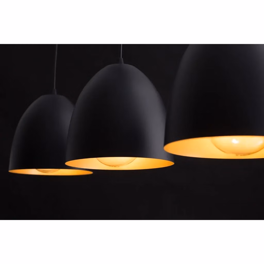 Lampadario a soffitto Luceart-Classic Vigore con 3 luci in acciaio inossidabile nero e oro – 2
